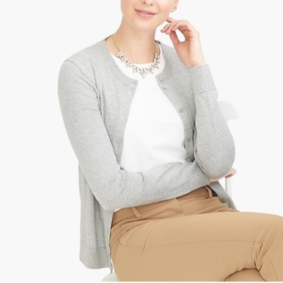 Women's Size M J. Crew Clare Cardigan in gray - Picture 1 of 3